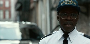 Movie still from “Project Power” (2020), directed by Henry Joost – Close Up shot, Over the shoulder angle