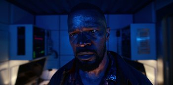 Movie still from “Project Power” (2020), directed by Henry Joost – Close Up shot, Low angle