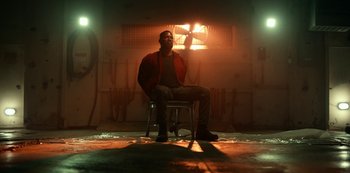 Movie still from “Project Power” (2020), directed by Henry Joost – Wide shot, Low angle