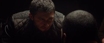 Movie still from “Ride Along” (2014), directed by Tim Story – A person looking at another person; Close Up shot, Over the shoulder angle