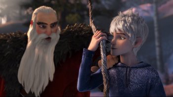 Movie still from “Rise of the Guardians” (2012), directed by Peter Ramsey – A scene from the animated movie rise of the guardians; Close Up shot, Over the shoulder angle