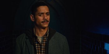 Movie still from “Russian Doll” (2019), created by Natasha Lyonne – A person wearing a jacket; Close Up shot, Low angle