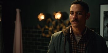 Movie still from “Russian Doll” (2019), created by Natasha Lyonne – A person wearing a jacket; Close Up shot, Over the shoulder angle