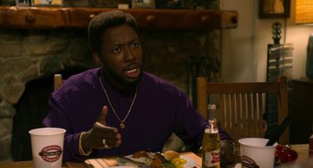 Movie still from “Sandy Wexler” (2017), directed by Steven Brill – Close Up shot, Over the shoulder angle