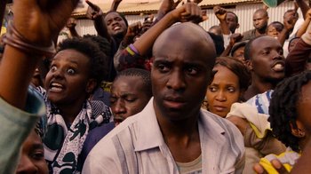 Movie still from “Sense8” (2015), directed by Tom Tykwer – A group of people standing in front of each other; Medium shot, High angle