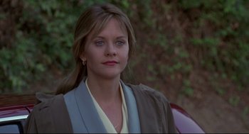 Movie still from “Sleepless in Seattle” (1993), directed by Nora Ephron – A person with long hair; Close Up shot, Over the shoulder angle