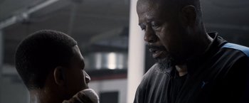 Movie still from “Southpaw” (2015), directed by Antoine Fuqua – Close Up shot, Low angle