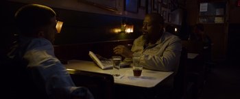 Movie still from “Southpaw” (2015), directed by Antoine Fuqua – Medium shot, Over the shoulder angle