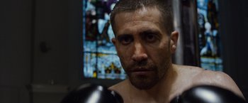 Movie still from “Southpaw” (2015), directed by Antoine Fuqua – Close Up shot, Over the shoulder angle