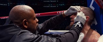 Movie still from “Southpaw” (2015), directed by Antoine Fuqua – Close Up shot, Over the shoulder angle