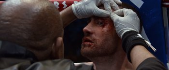 Movie still from “Southpaw” (2015), directed by Antoine Fuqua – Close Up shot, Over the shoulder angle