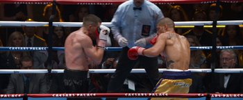 Movie still from “Southpaw” (2015), directed by Antoine Fuqua – Wide shot, Overhead angle