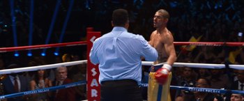 Movie still from “Southpaw” (2015), directed by Antoine Fuqua – Medium shot, Over the shoulder angle