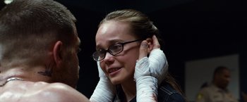 Movie still from “Southpaw” (2015), directed by Antoine Fuqua – Close Up shot, Over the shoulder angle