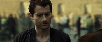 Movie still from “Spectral” (2016), directed by Nic Mathieu – Close Up shot, Over the shoulder angle