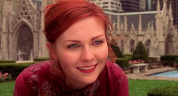 Movie still from “Spider-Man” (2002), directed by Sam Raimi – A person with red hair; Close Up shot, Over the shoulder angle