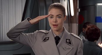 Movie still from “Starship Troopers” (1997), directed by Paul Verhoeven – Close Up shot, Low angle