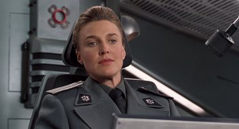 Movie still from “Starship Troopers” (1997), directed by Paul Verhoeven – Close Up shot, Low angle