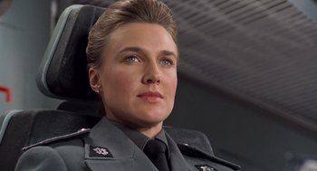 Movie still from “Starship Troopers” (1997), directed by Paul Verhoeven – Close Up shot, Low angle
