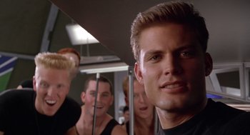 Movie still from “Starship Troopers” (1997), directed by Paul Verhoeven – Close Up shot, Low angle