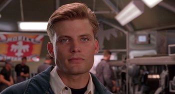Movie still from “Starship Troopers” (1997), directed by Paul Verhoeven – Close Up shot, Low angle