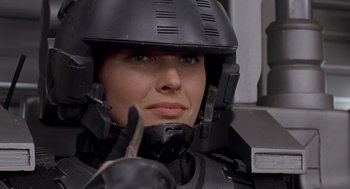 Movie still from “Starship Troopers” (1997), directed by Paul Verhoeven – Close Up shot, Low angle