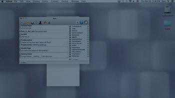Movie still from “Mr. Robot” (2015), created by Sam Esmail – A computer screen with a bunch of sticky notes attached to it; Extreme Wide shot, High angle
