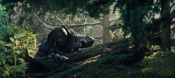 Movie still from “Sweet Tooth” (2021), created by Jim Mickle – Medium shot, High angle