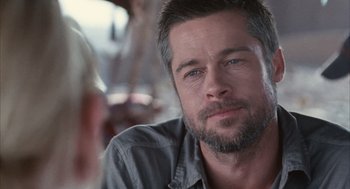 Movie still from “Babel” (2006), directed by Alejandro G. Iñárritu – A person with a beard; Close Up shot, Over the shoulder angle