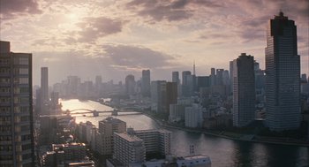Movie still from “Babel” (2006), directed by Alejandro G. Iñárritu – A view of a large city from a high vantage point; Extreme Wide shot, High angle