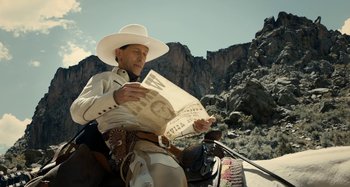 Movie still from “The Ballad of Buster Scruggs” (2018), directed by Joel Coen – Medium shot, Low angle