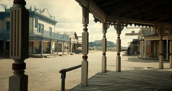 Movie still from “The Ballad of Buster Scruggs” (2018), directed by Joel Coen – Extreme Wide shot, Low angle