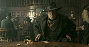 Movie still from “The Ballad of Buster Scruggs” (2018), directed by Joel Coen – Medium shot, Low angle