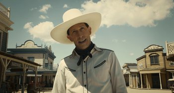 Movie still from “The Ballad of Buster Scruggs” (2018), directed by Joel Coen – Medium shot, Low angle
