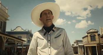 Movie still from “The Ballad of Buster Scruggs” (2018), directed by Joel Coen – Close Up shot, Low angle