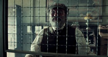 Movie still from “The Ballad of Buster Scruggs” (2018), directed by Joel Coen – Medium shot, Over the shoulder angle