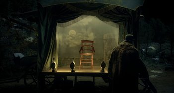 Movie still from “The Ballad of Buster Scruggs” (2018), directed by Joel Coen – Wide shot, Low angle