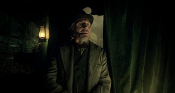 Movie still from “The Ballad of Buster Scruggs” (2018), directed by Joel Coen – Medium shot, Low angle