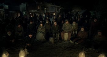 Movie still from “The Ballad of Buster Scruggs” (2018), directed by Joel Coen – Wide shot, High angle