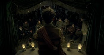 Movie still from “The Ballad of Buster Scruggs” (2018), directed by Joel Coen – Wide shot, High angle