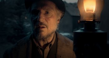 Movie still from “The Ballad of Buster Scruggs” (2018), directed by Joel Coen – Close Up shot, Over the shoulder angle