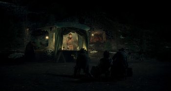 Movie still from “The Ballad of Buster Scruggs” (2018), directed by Joel Coen – Extreme Wide shot, High angle