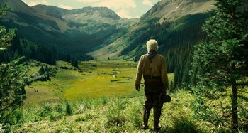 Movie still from “The Ballad of Buster Scruggs” (2018), directed by Joel Coen – Wide shot, High angle