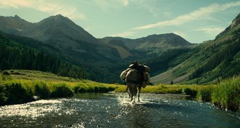 Movie still from “The Ballad of Buster Scruggs” (2018), directed by Joel Coen – Extreme Wide shot, Low angle