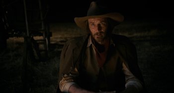 Movie still from “The Ballad of Buster Scruggs” (2018), directed by Joel Coen – Medium shot, Over the shoulder angle