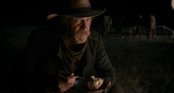 Movie still from “The Ballad of Buster Scruggs” (2018), directed by Joel Coen – Close Up shot, Over the shoulder angle