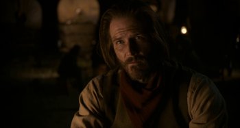 Movie still from “The Ballad of Buster Scruggs” (2018), directed by Joel Coen – Close Up shot, Over the shoulder angle