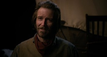 Movie still from “The Ballad of Buster Scruggs” (2018), directed by Joel Coen – Close Up shot, Over the shoulder angle