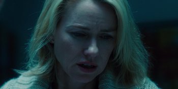 Movie still from “The Book of Henry” (2017), directed by Colin Trevorrow – A woman's face in the dark; Close Up shot, Over the shoulder angle