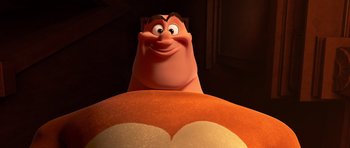 Movie still from “The Boss Baby” (2017), directed by Tom McGrath – View of a cartoon character's face; Close Up shot, Over the shoulder angle